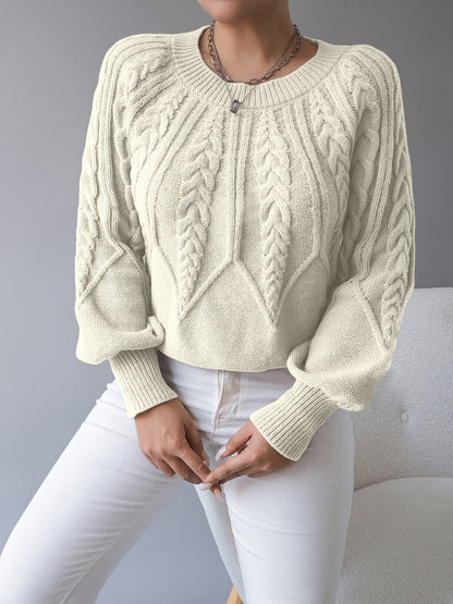 Mireille Textured Cable-Knit Sweater