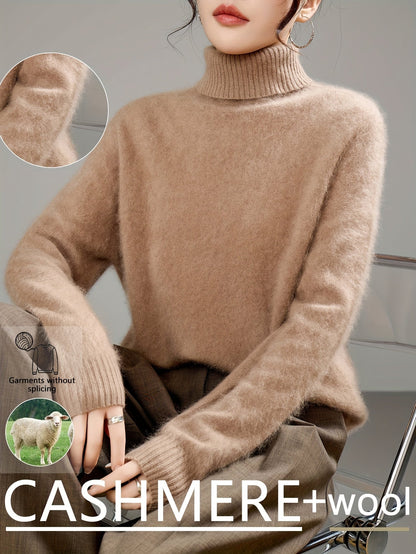 Annelise Cashmere Wool Turtleneck Sweater