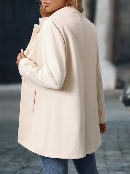 Isabeau Stand-Collar Button Coat