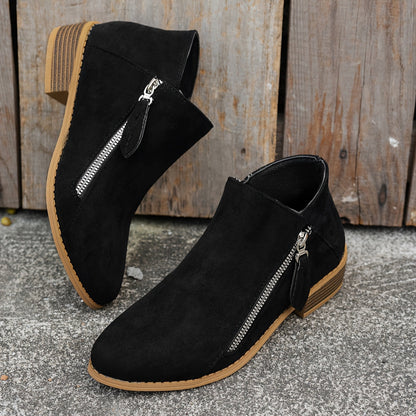 Evelina Side-Zip Ankle Boots