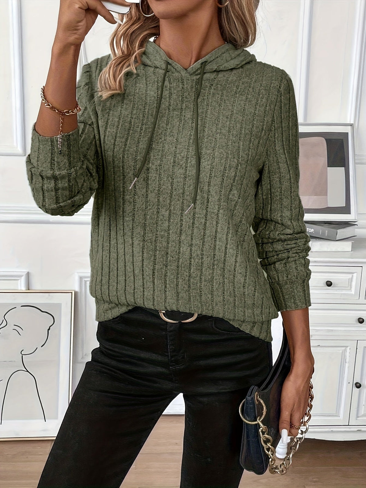 Lorena Textured Pullover Hoodie