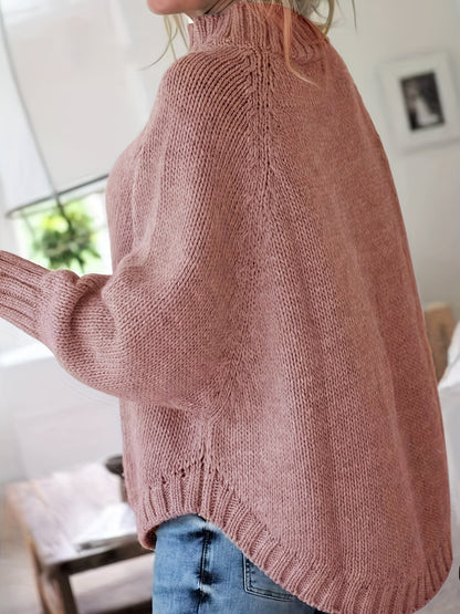 Mirabel Cable-Knit High-Neck Sweater