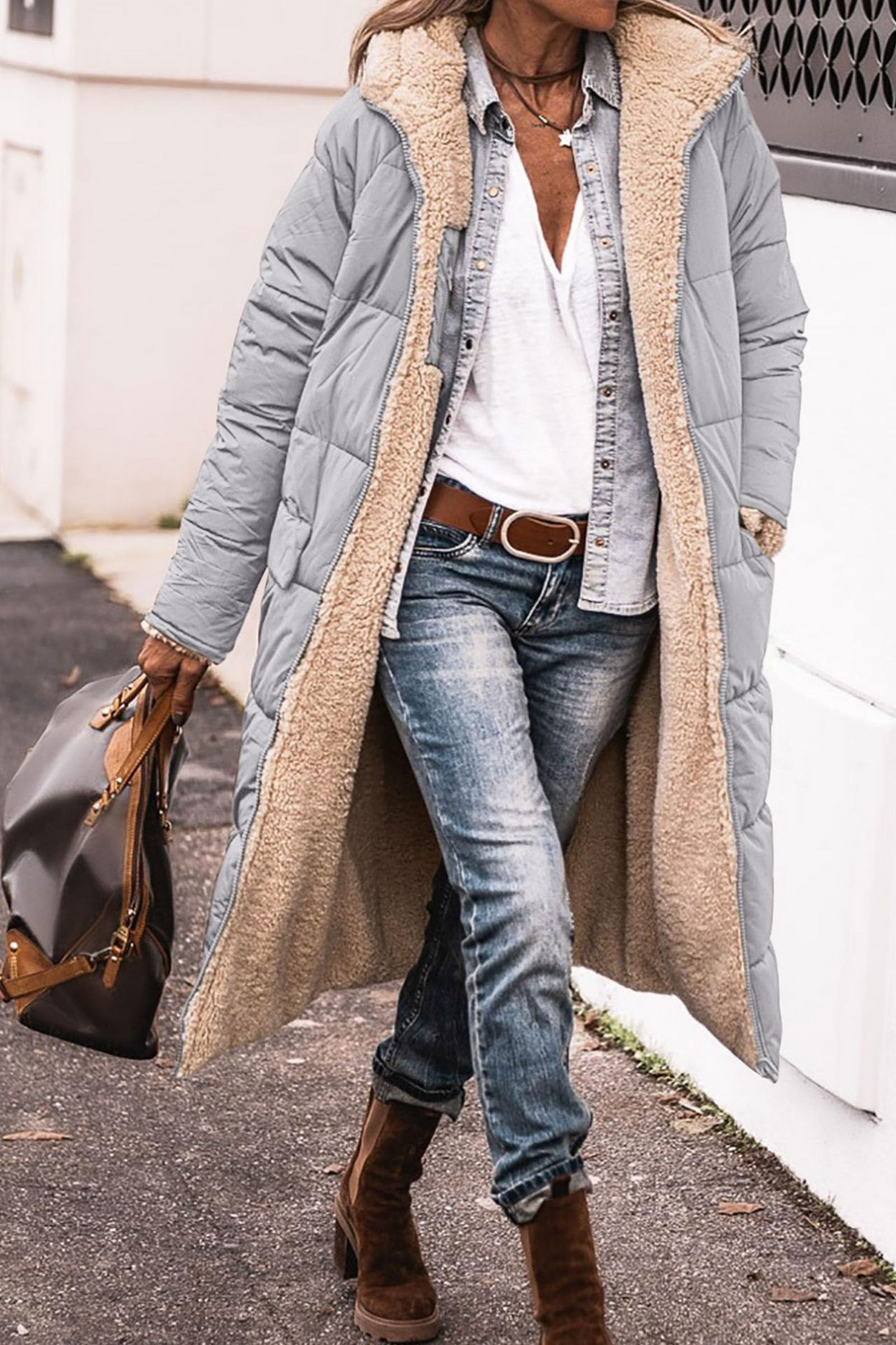 Romina Reversible Sherpa Puffer Coat