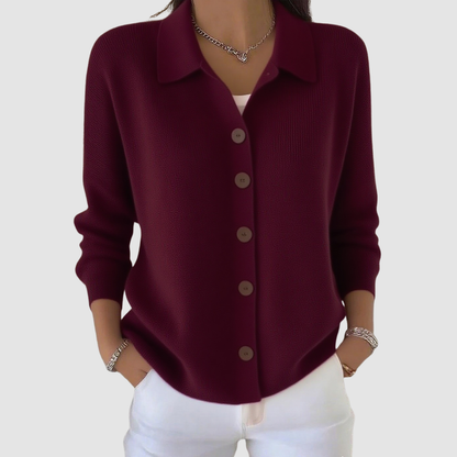 Colette Button-Front Knit Cardigan
