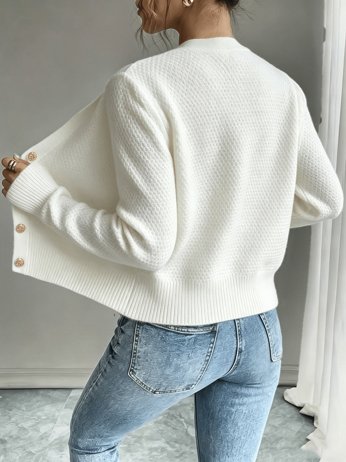 Melisande Cable-Knit Button-Front Cardigan