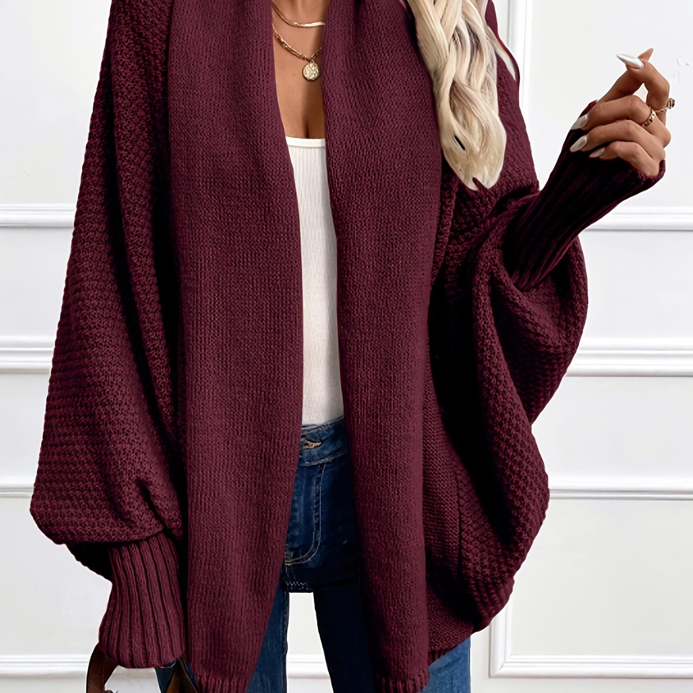 Evelina Draped Shawl-Collar Cardigan