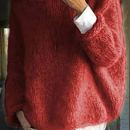 Natalina Relaxed Crew-Neck Knit Sweater