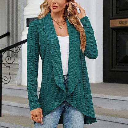 Calista Draped Open-Front Cardigan