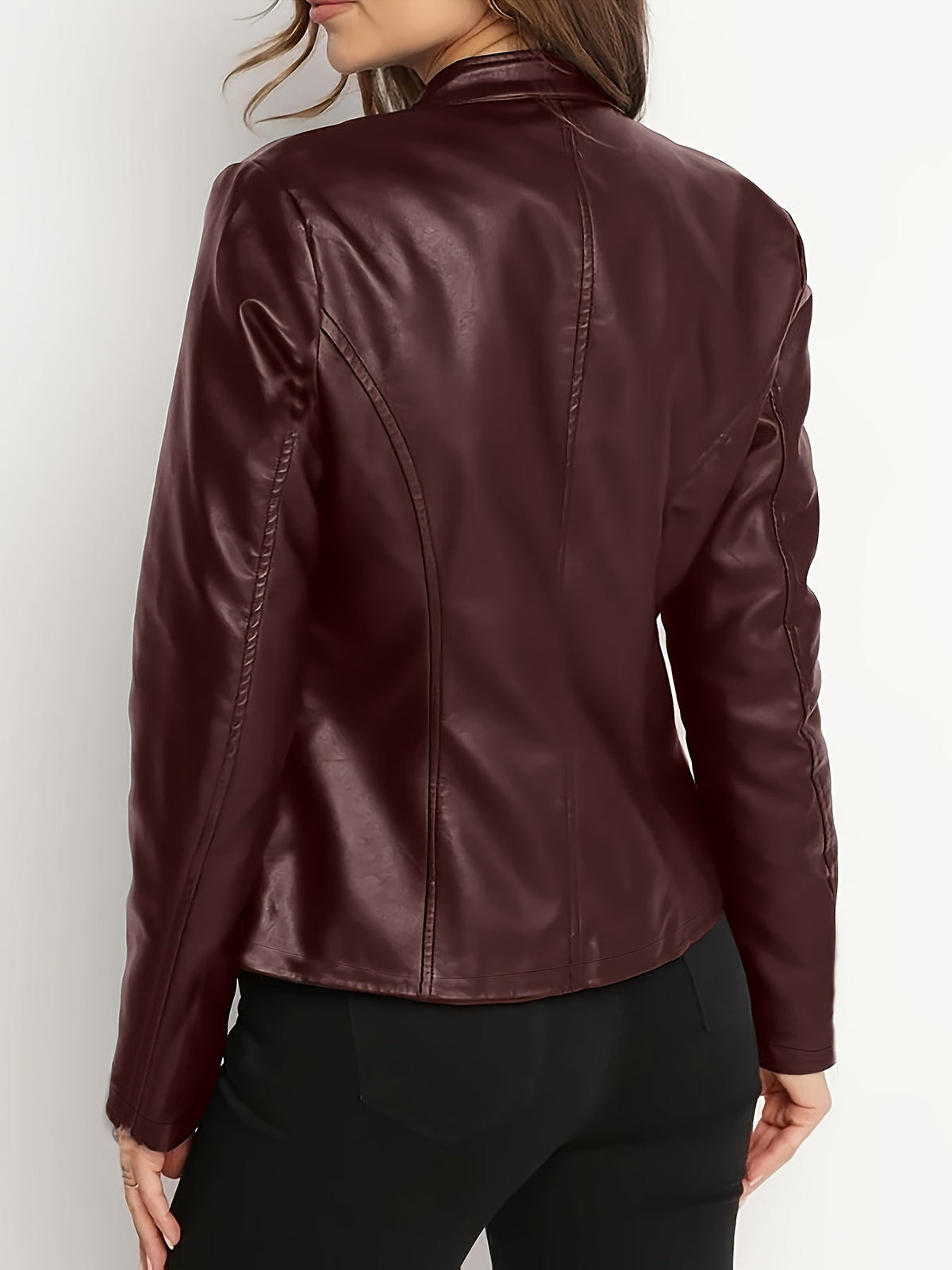 Sabina Zip-Front Biker Jacket