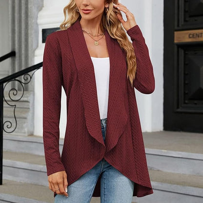 Calista Draped Open-Front Cardigan