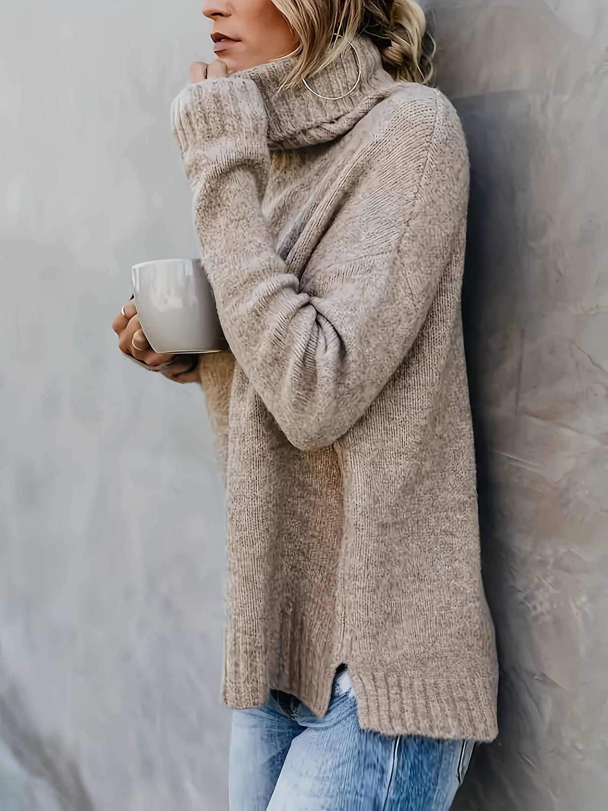 Vespera Cowl Turtleneck Sweater