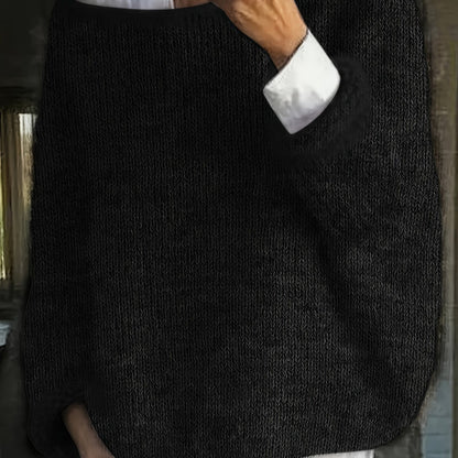 Natalina Relaxed Crew-Neck Knit Sweater