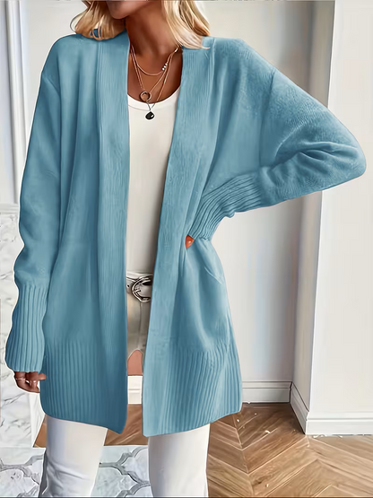 Florina Draped Open-Front Cardigan