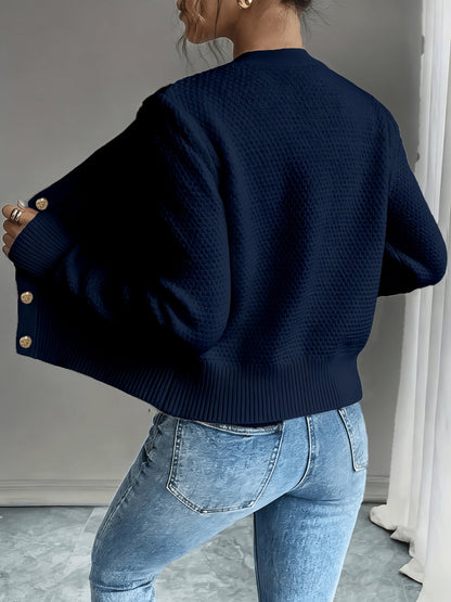 Melisande Cable-Knit Button-Front Cardigan