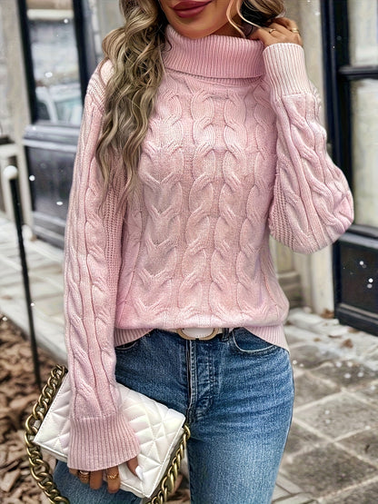 Rosamund Cable-Knit Turtleneck Sweater
