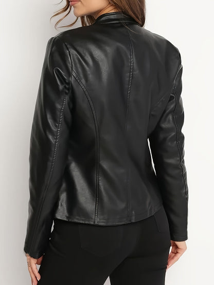 Sabina Zip-Front Biker Jacket
