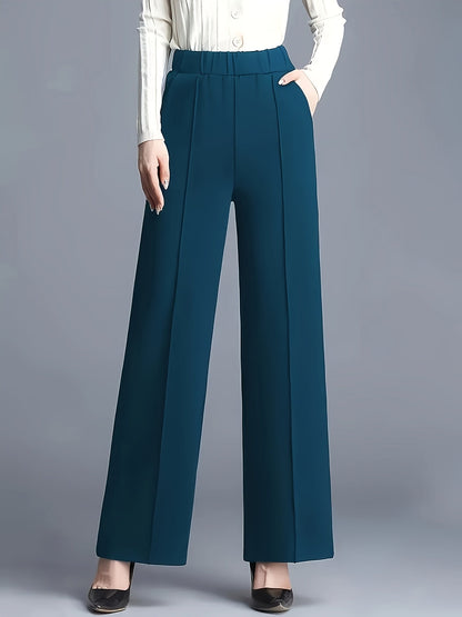 Thalia Comfortable High-Waist Wide-Leg Pants