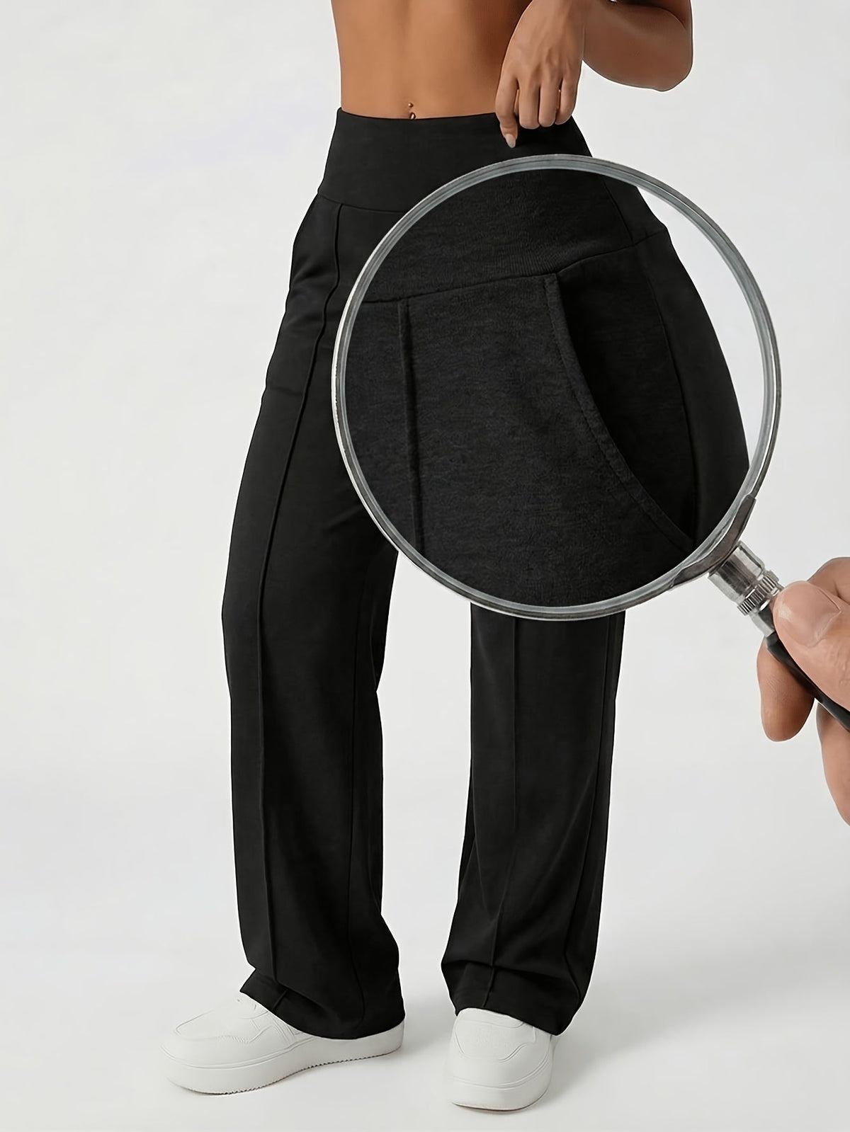 Leona Stretch High-Waist Wide-Leg Pants