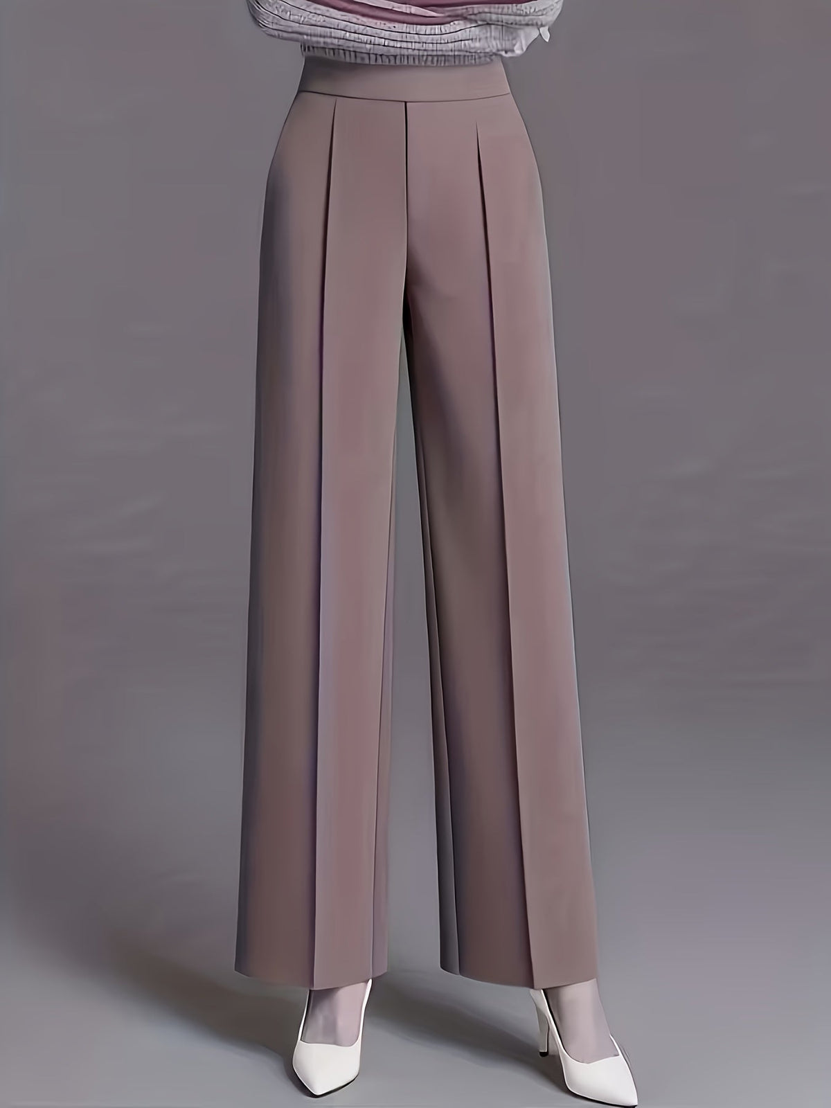 Thalia Comfortable High-Waist Wide-Leg Pants
