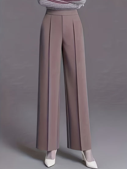 Thalia Comfortable High-Waist Wide-Leg Pants