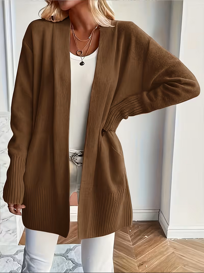Florina Draped Open-Front Cardigan
