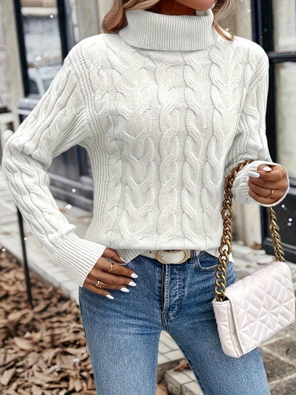 Rosamund Cable-Knit Turtleneck Sweater