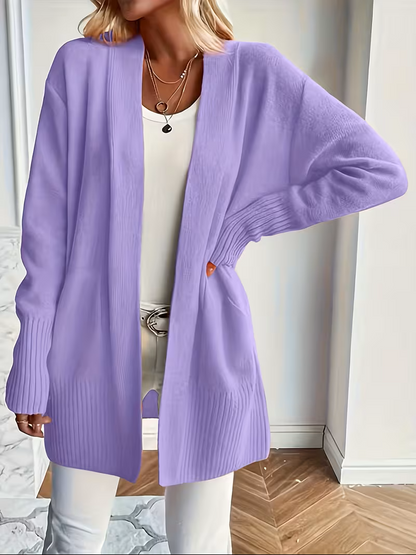 Florina Draped Open-Front Cardigan