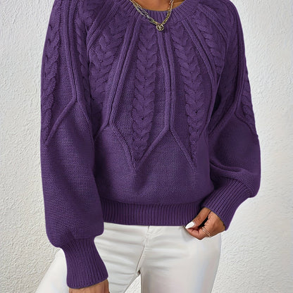 Marielle Cable-Knit Round-Neck Sweater