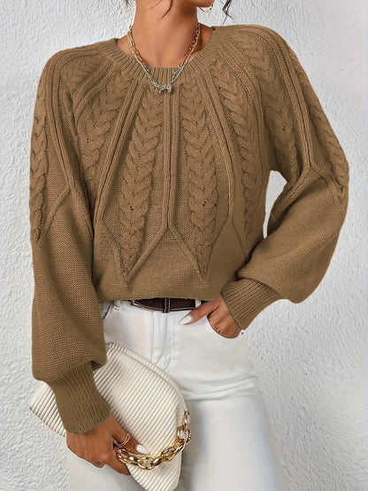Marielle Cable-Knit Round-Neck Sweater