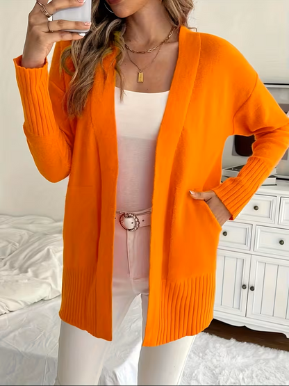 Florina Draped Open-Front Cardigan