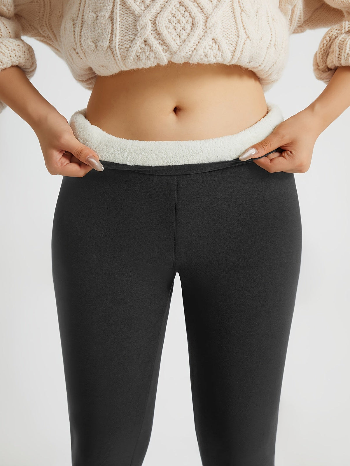 Ines High-Waist Fleece-Lined Leggings