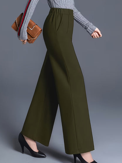 Thalia Comfortable High-Waist Wide-Leg Pants