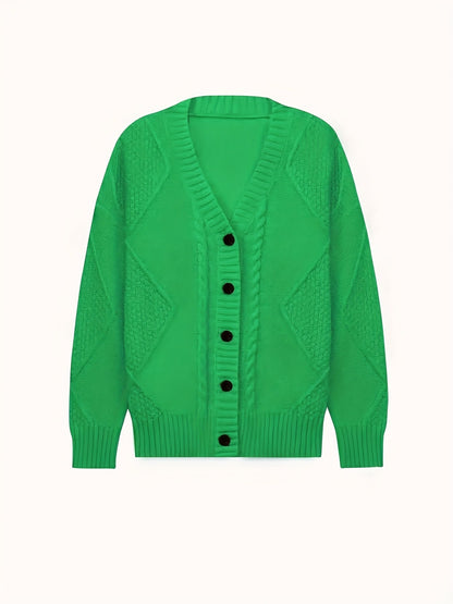 Ariadne Cable-Knit Button-Front Cardigan