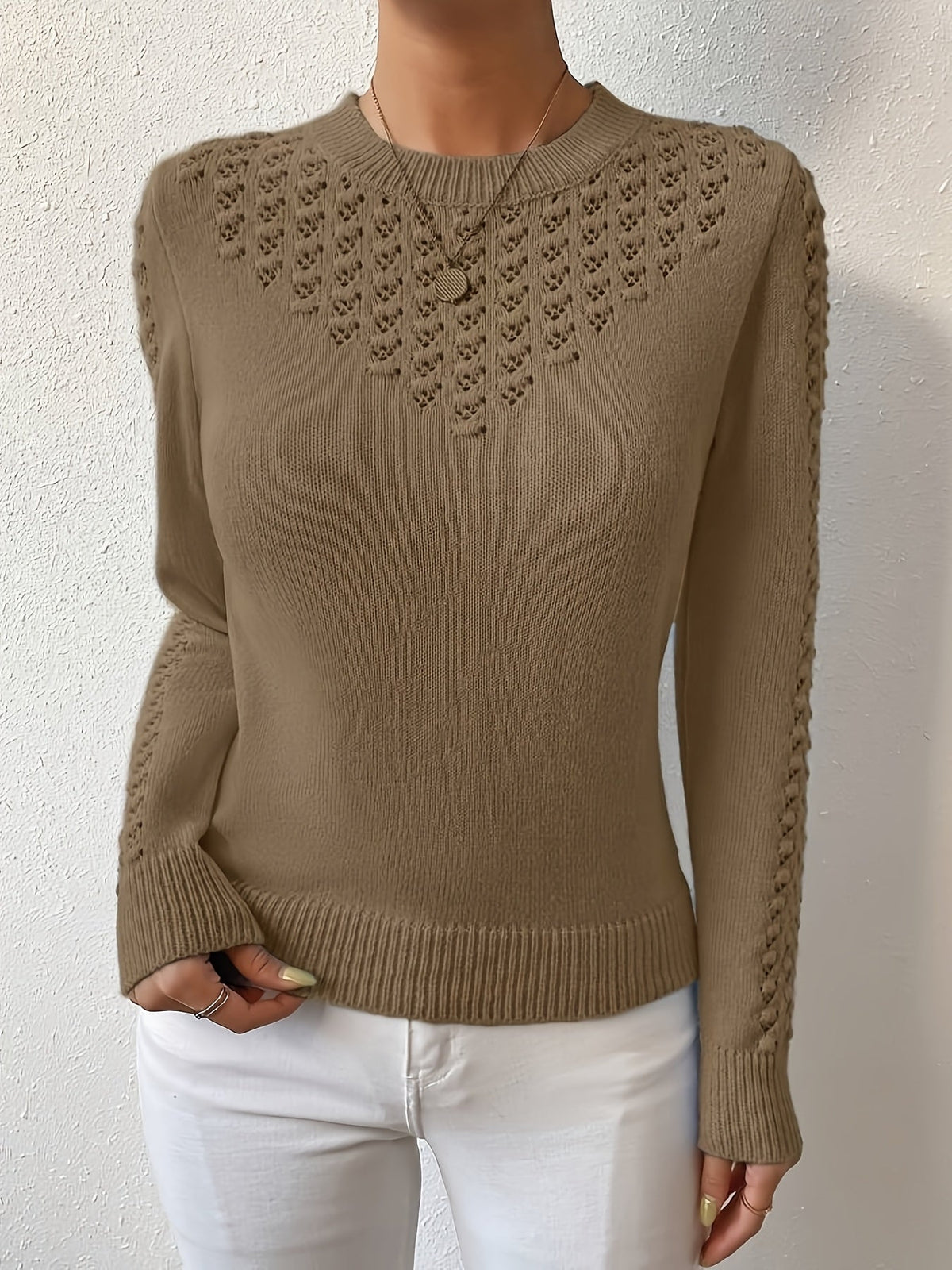 Allegra Pointelle Knit Sweater