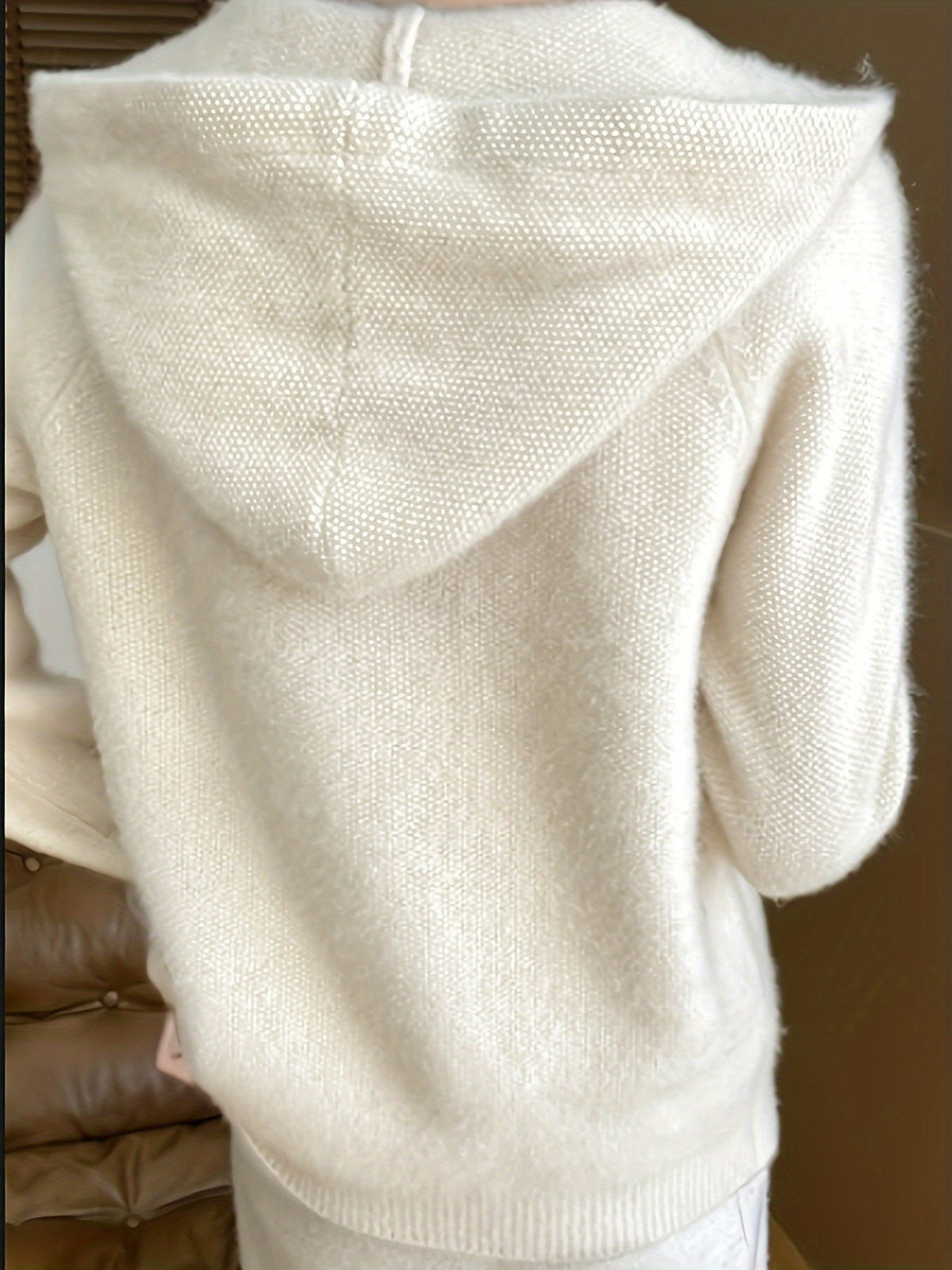 Allegra Hooded Zip-Up Knit Cardigan