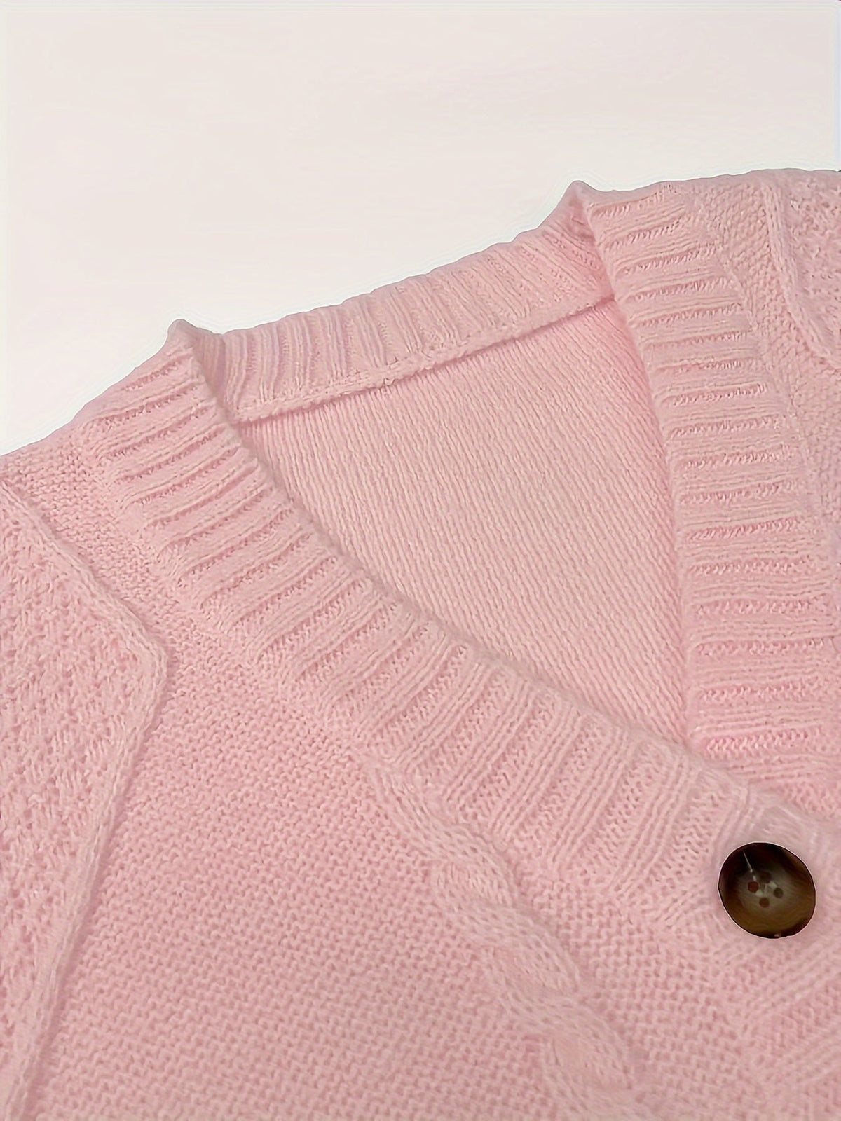 Elspeth Cable-Knit Button-Front Cardigan