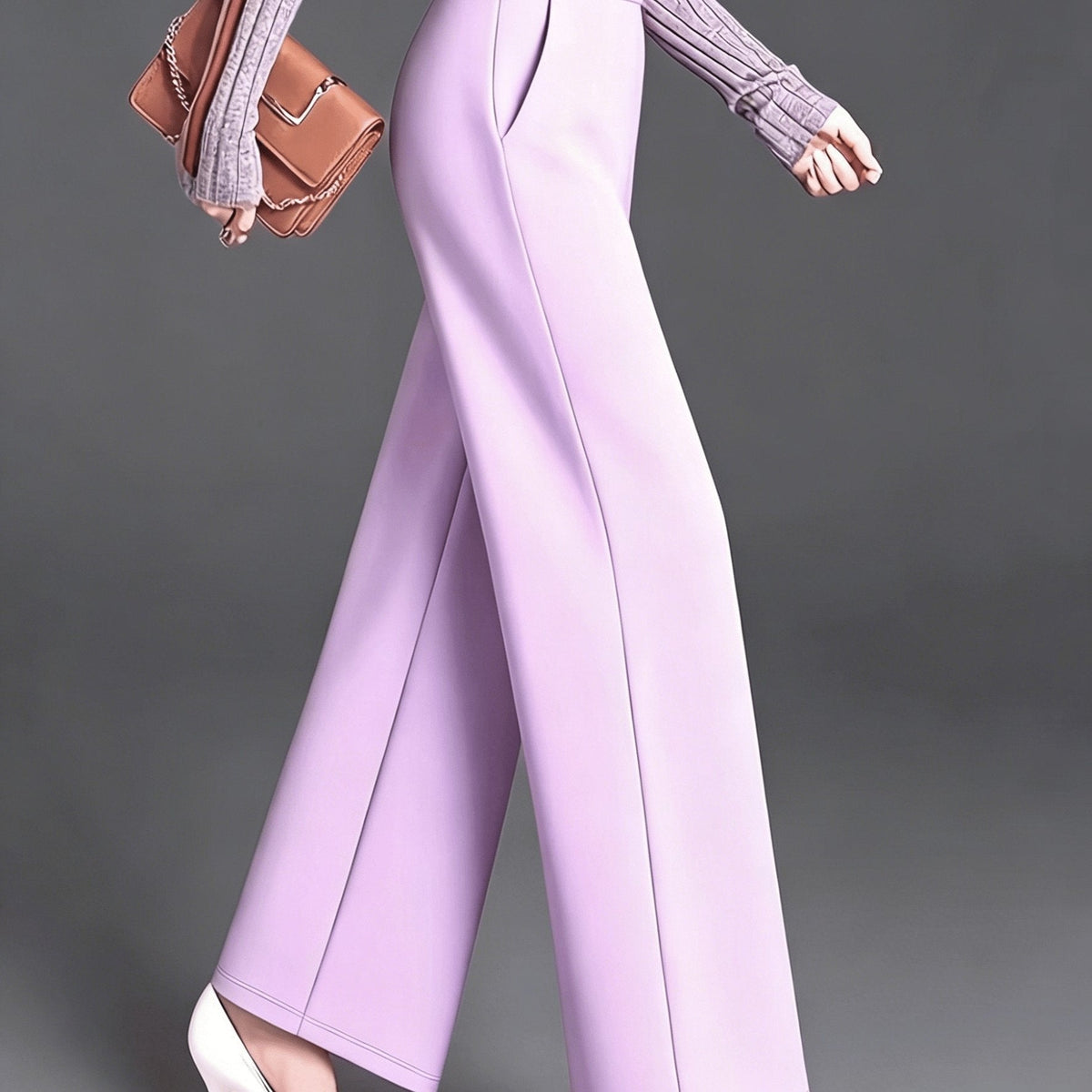 Thalia Comfortable High-Waist Wide-Leg Pants