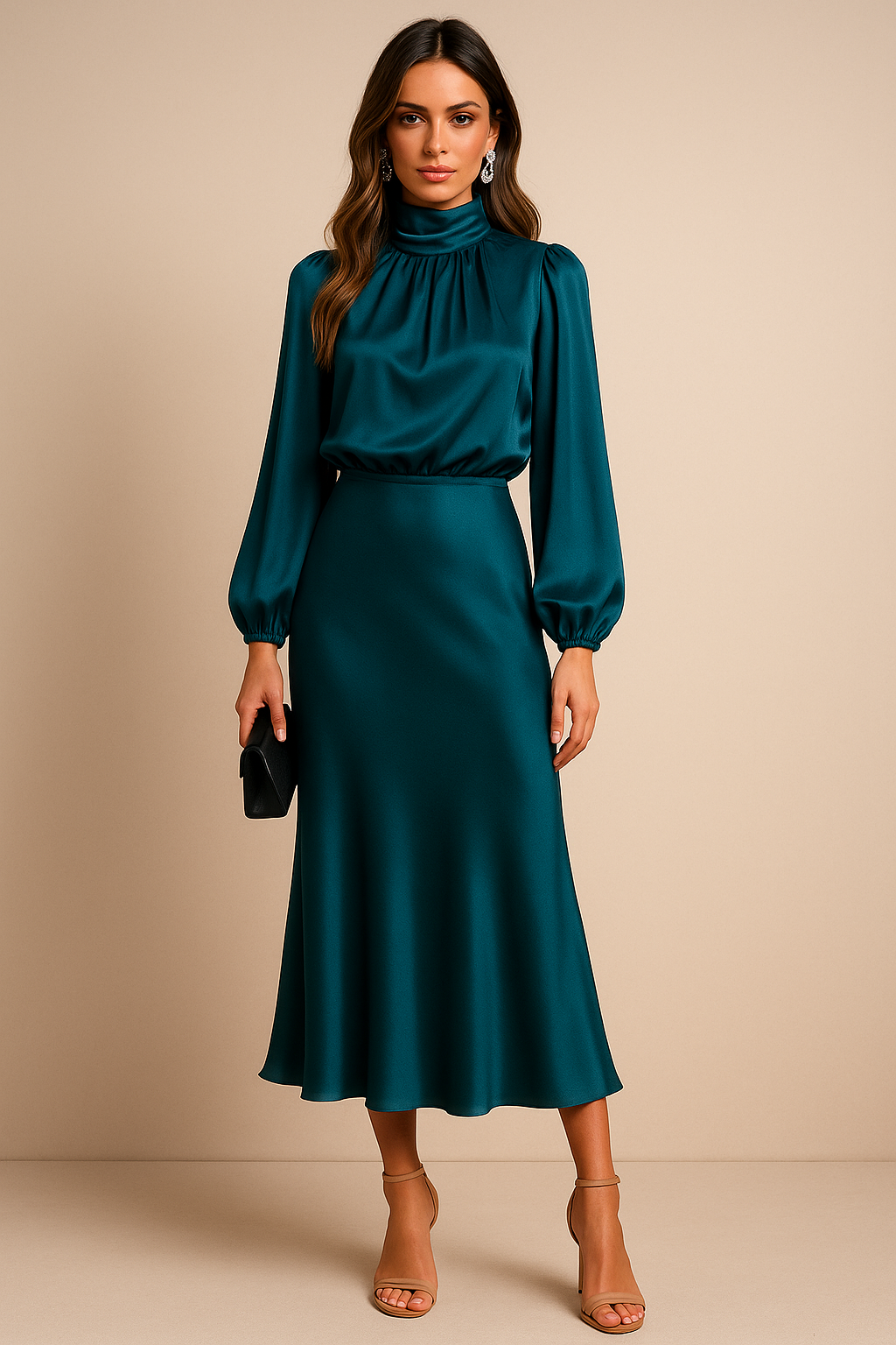 Camille High-Waist Midi Dress