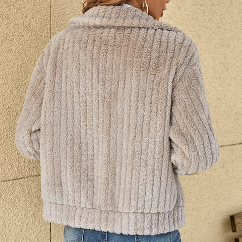 Oriana Teddy Fleece Zip-Up Jacket