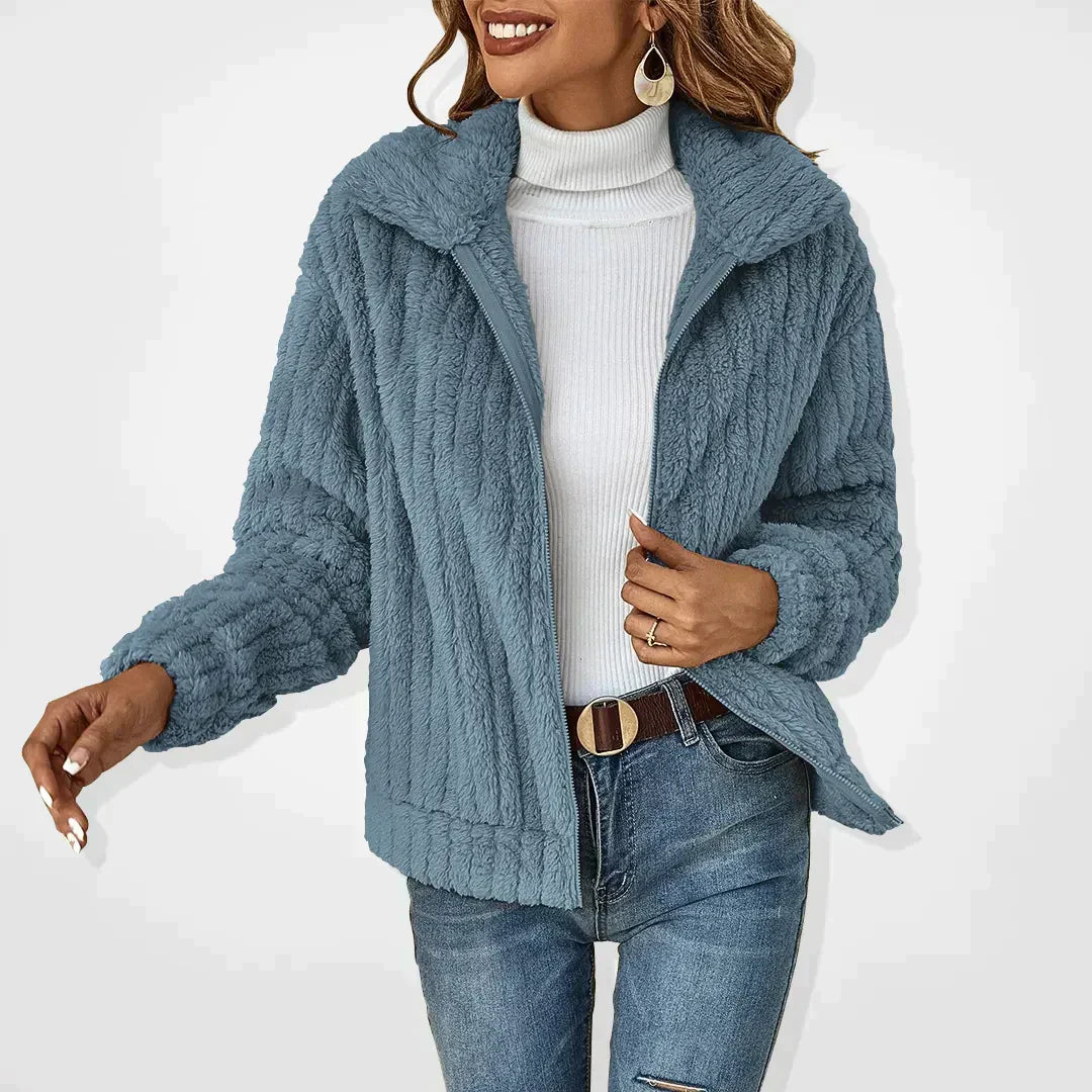 Oriana Teddy Fleece Zip-Up Jacket