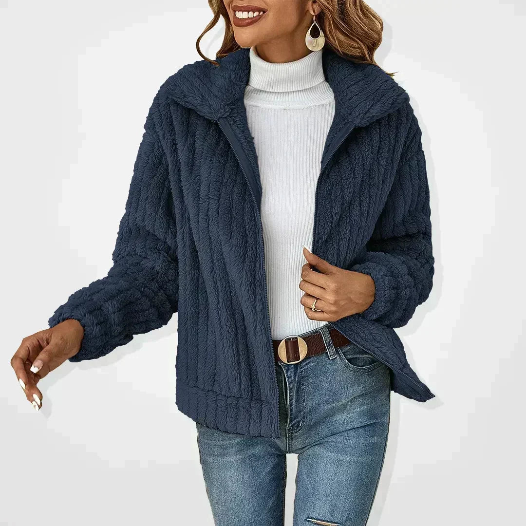 Oriana Teddy Fleece Zip-Up Jacket