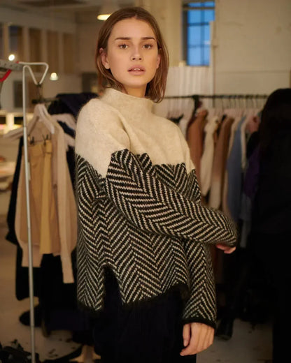 Mireya Herringbone Knit Sweater