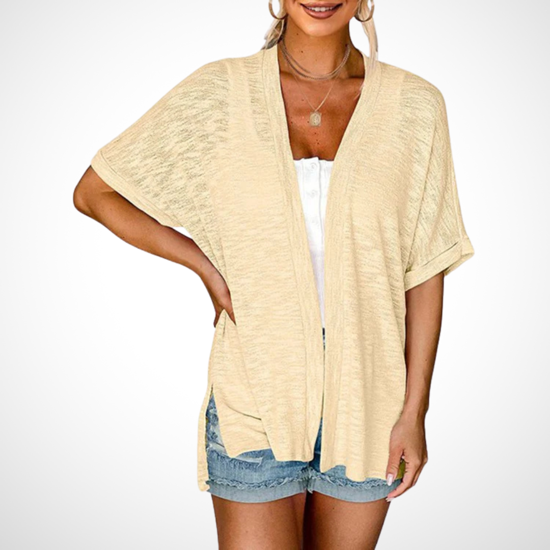 Lucienne Relaxed Open-Front Cardigan