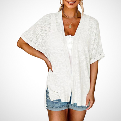 Lucienne Relaxed Open-Front Cardigan