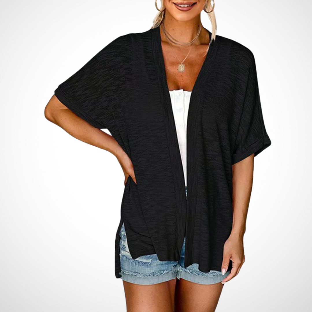 Lucienne Relaxed Open-Front Cardigan