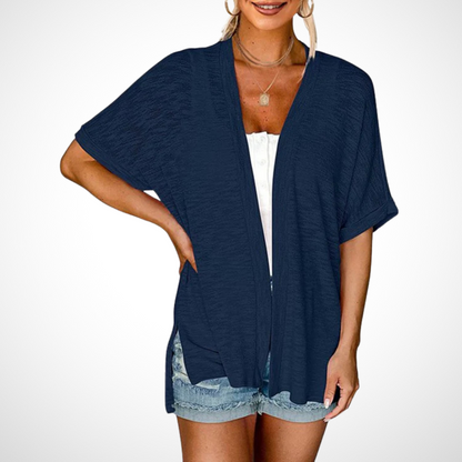 Lucienne Relaxed Open-Front Cardigan