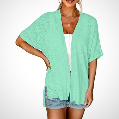 Lucienne Relaxed Open-Front Cardigan