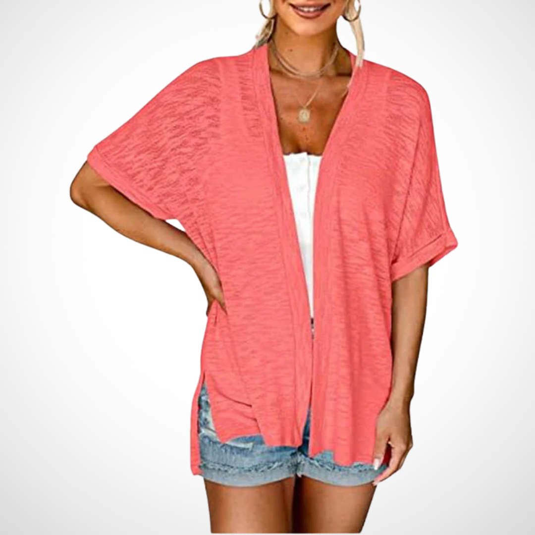 Lucienne Relaxed Open-Front Cardigan
