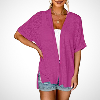 Lucienne Relaxed Open-Front Cardigan