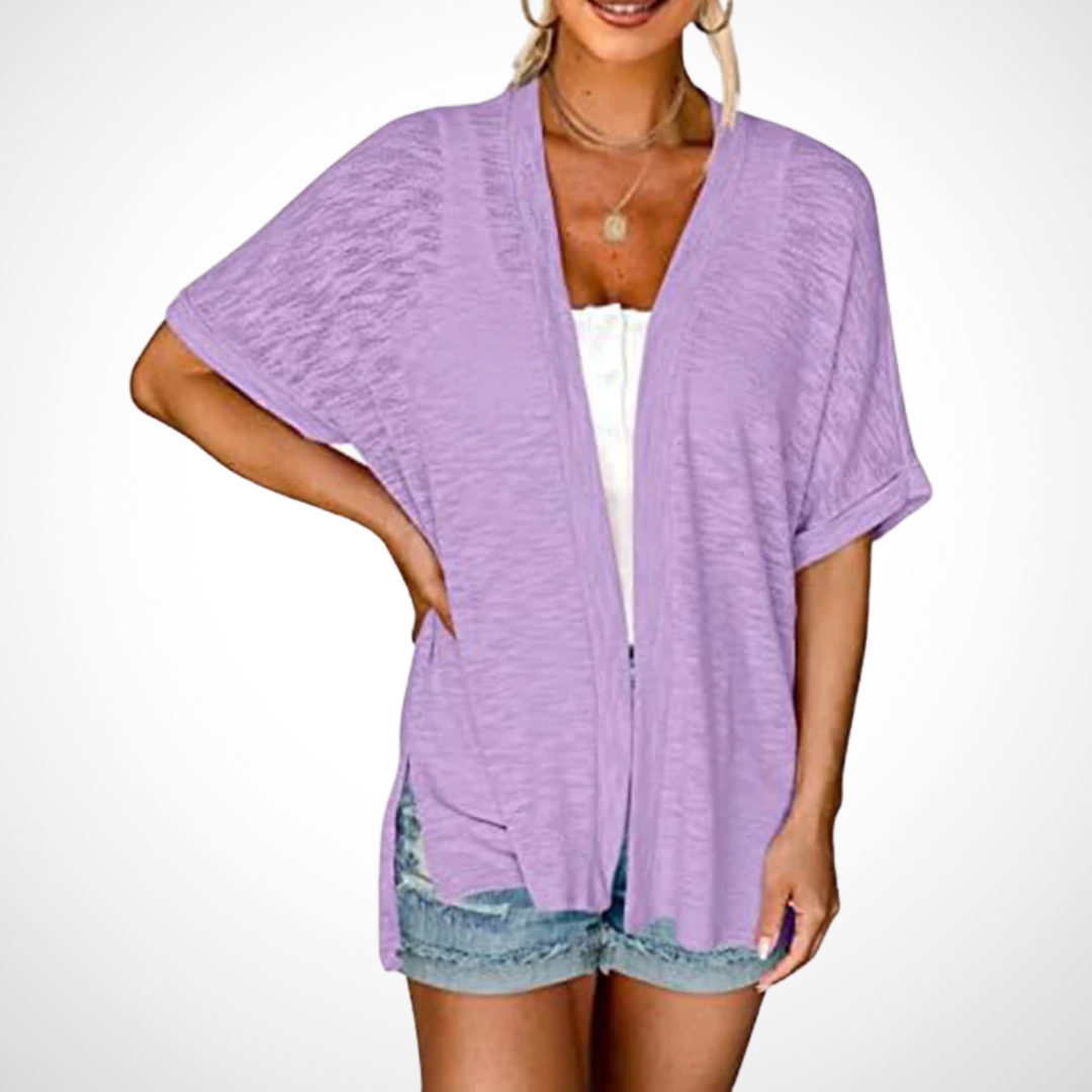 Lucienne Relaxed Open-Front Cardigan